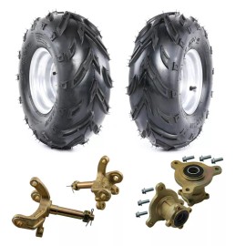 Unbranded 2pc 7" inch 16x8-7 Tire Rim Wheel + 3 Stud Spindle Hub for Quad Go Kart ATV