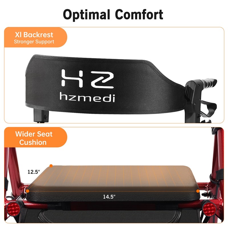 Walkers for Seniors with Seat, Foldable Rolling Walker with Durable