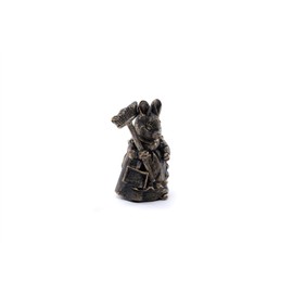 Cane Companions Beatrix Potter Hunca Munca Stake Topper - Handmade Flower Pot Garden Ornament - Outdoor Figurine
