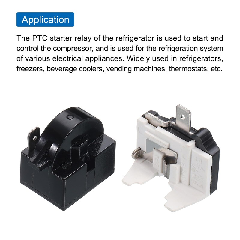 sourcing map 4pcs Refrigerators PTC Starter Relay 1 Pin 4.7