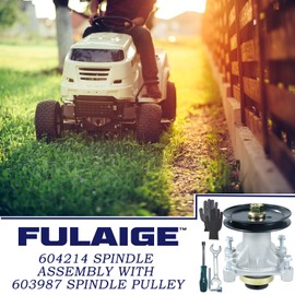 FULAIGE 604214 Spindle Assembly with 603987 Spindle Pulley Replaces Hustler 604214 Spindle Assembly for Hustler Dash 42 inch Hustler Raptor Deck Spindle, Hustler Raptor 42, Hustler Dash XD 42" Decks