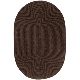 Super Area Rugs Maui Solid Braided Rug Indoor/Outdoor Washable Reversible Carpet, Brown, 2' X 3' Oval