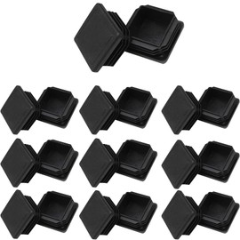 1 1/2" Square Tubing Plug End Caps, 20 Pack Tubing Post End Cap,38mm x 38mm Black Plastic Square Plugs, Chair Glide Floor Protector