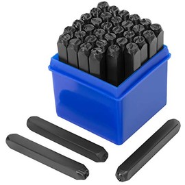 Stark Professional 1/4" inch Stamping 36-Piece Tool Kit Alphabet Letter Numbers Symbols Steel Embossing & Engraving Stamp Imprinting Metal