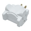 Hug-A-Plug Grounded Right Angle Adapter Plug - Twin Pack White