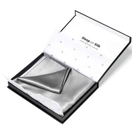 Fishers Finery 30mm 100% Pure Mulberry Silk Pillowcase, Good Housekeeping Quality Tested (Gray, Standard)