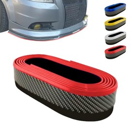 Vmingo Lip Samurai Universal Facia Faldon Flexible Estribo Spoiler (Fibra Carbono Filo Rojo)