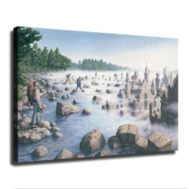 Narrative Optical Illusions Painted By Rob Gonsalves Poster Canvas Print Wall - 12x18inch(30X45CM