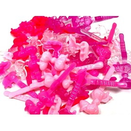 Tara Girls Self Hinge Multi Design Plastic Bow Hair Barrettes Selection Pack Of 3 (BR37)