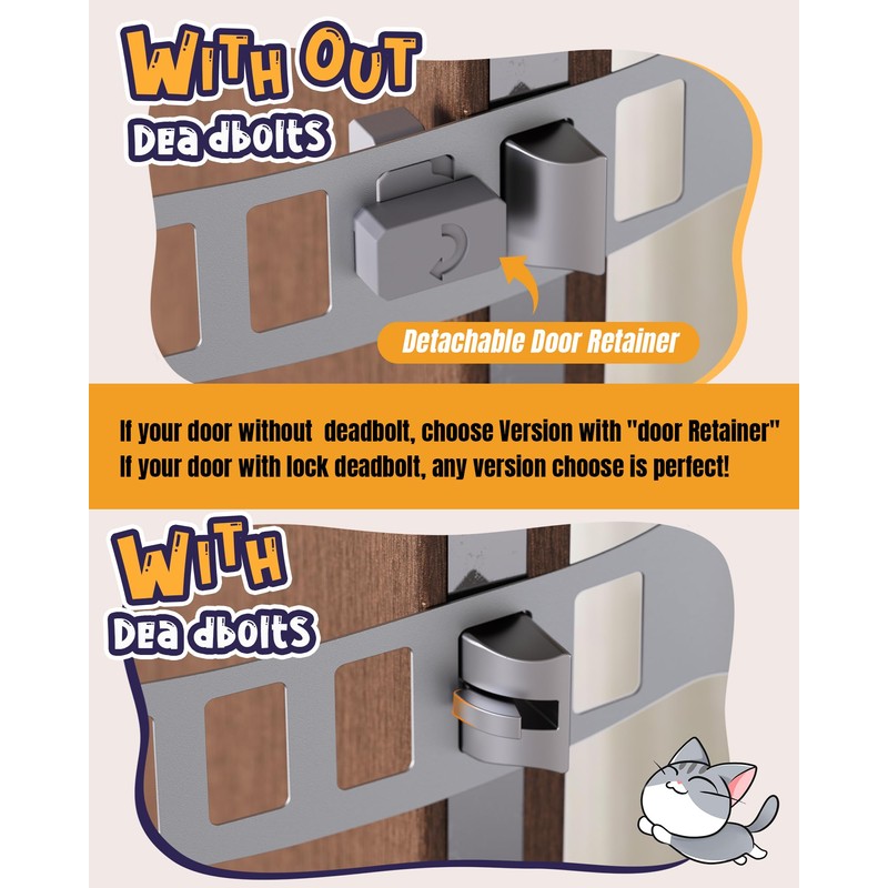 Pawmee Metal Cat Door Stopper, Door Prop for Cats, Easy