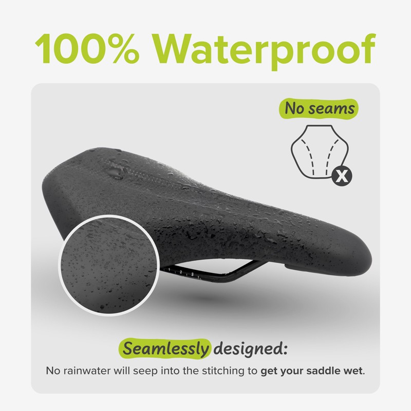 VELMIA Bicycle Saddle 100% Waterproof, Seamless & Ergonomic Design -