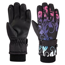 Guantes de esquí impermeables para niños, guantes de snowboard con forro Thinsulate, guantes de invierno para clima frío para niños y niñas