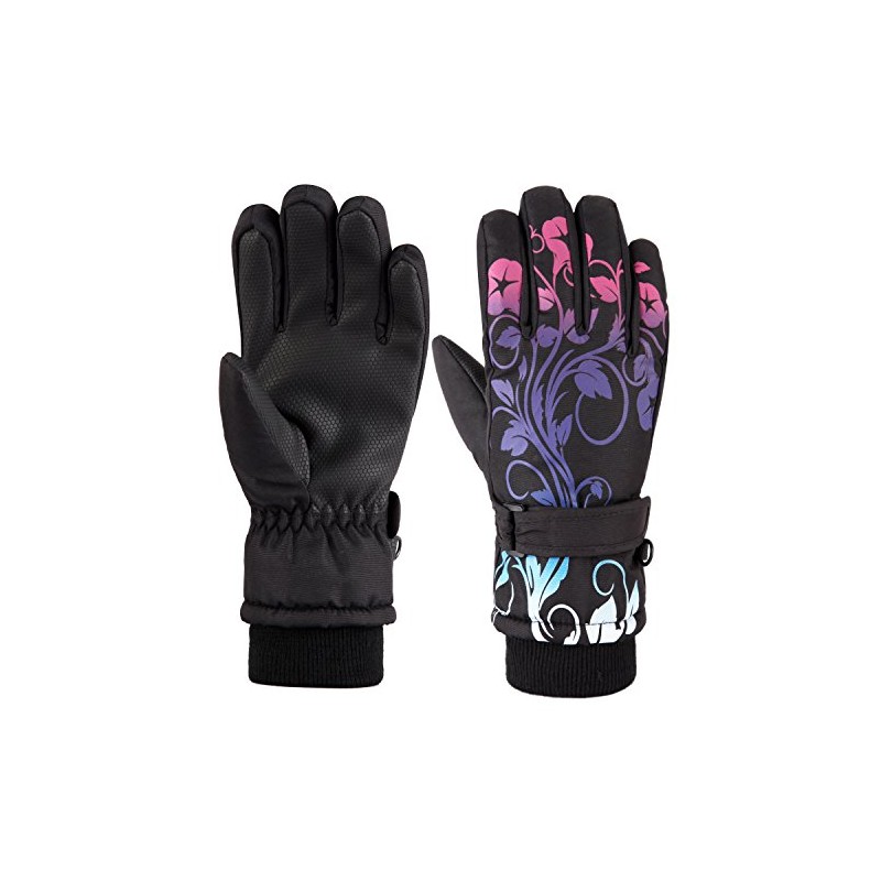 Guantes de esquí impermeables para niños, guantes de snowboard con
