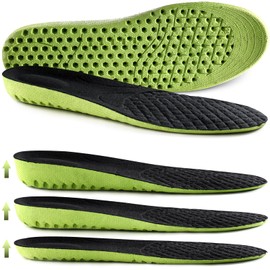 Ailaka - Plantillas elásticas que absorben los golpes y aumentan la altura, inserciones ortopédicas de repuesto para hombres y mujeres, Verde, altura del tacón: 2,5 cm, 8-12 M US Women/7-10 M US Men