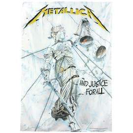 Metallica And Justice For All Unisex Flag Multicoloured 100% Polyester 75 x 110 cm Ribbon Merch, Bands