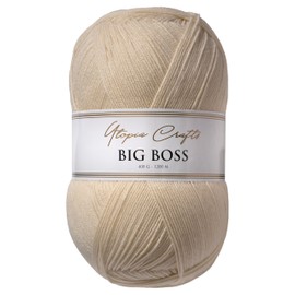 Utopia Crafts Big Boss 400g Filato Acrilico Maglia & Uncinetto – 1200m Gomitolo, Lavabile Lavatrice, Oeko-Tex Certificato, per Maglioni, Coperte, Sciarpe & Cappelli (Naturale)