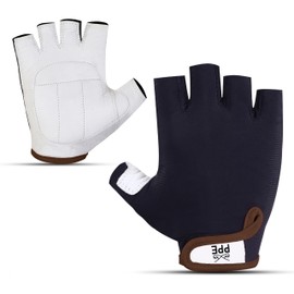 PPE FIT Cycling Gloves – Anti-Slip, Shock-Absorbing Half-Finger Bike Gloves for Men & Women – Ideal for Workouts & Mountain Biking (Brown, Large)