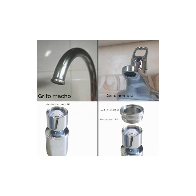 Aireador de boquilla de llave de cocina y baño, extensor