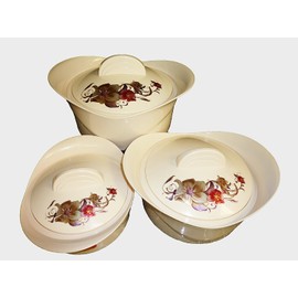 Milton Regalia 3-Piece Hot Pot Keep Warm/cold Insulated Casserole Gift Set with Stainless Steel Insert, Ivory, Small (KS-1117)