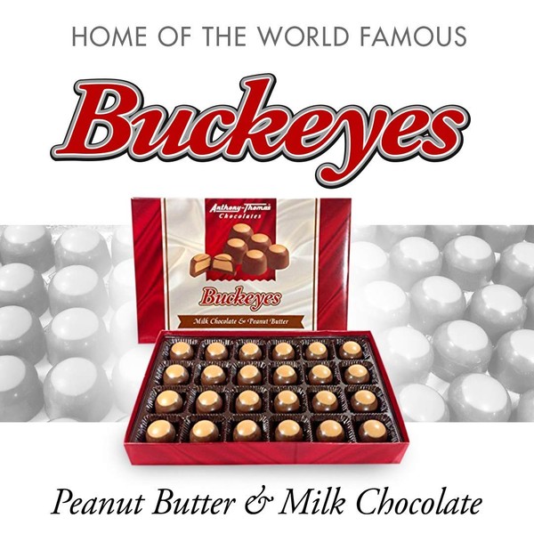 Anthony Thomas, Award Winning Peanut Butter & Milk Chocolate Buckeyes in Regular Box, Deliciously Delightful Snacks, 6 Count (Milk Chocolate Buckeyes)