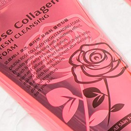 ORJENA Rose Collagen Fresh Cleansing Foam 180ml  Espuma Limpiadora Facial Nutritiva con Extracto de Rosa y Colágeno para Piel Suave y Elástica        