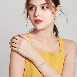 SOULMEET Sterling Silver Sister Gifts from Sister,Sister for Eternity Bracelet Gift for Best Sisters,Christmas Mother's Day Birthday Jewelry Gift for Sisters, 7 inch, base