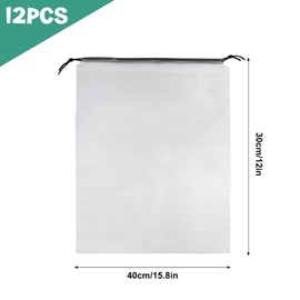 12 Pcs Shoe Bags for Travel PLULON Clear Drawstring Travel Shoe Bags for Packing Waterproof Dustproof Shoes Organizer Pouch Travel Accessories Shoe Storage Bag for Women Men Portable Travel Essentials