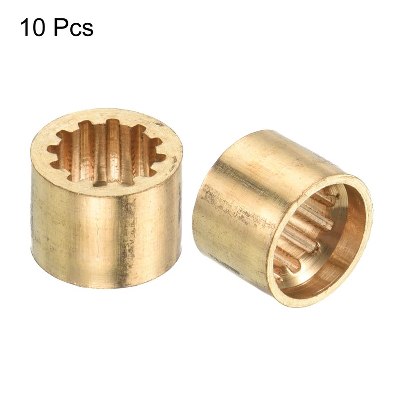 PATIKIL 10mm Dia Brass Pool Cue Ferrules, 10 Pack Billiard