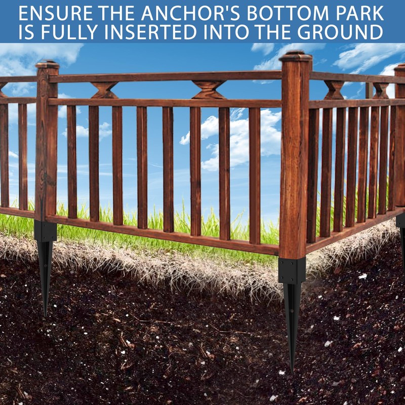 4 Pack 4x4 Fence Post Anchor Ground Spike – Heavy