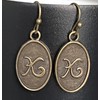 Bronze Dangle Initial K Earrings. Jewelry Earrings for Women #3298FE68