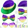 Sequin Bow Tie and Hat Set - Mardi Gras Accessory