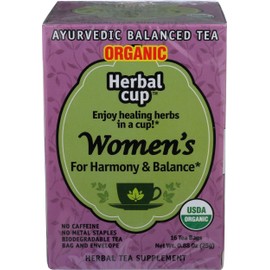 Herbal Cup Ayurveda Women's Tea, Organic Harmony & Balance, No Caffeine Herbal Teas (16 Count, Pack of 1)