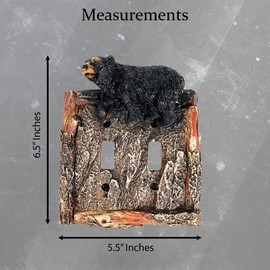 Urbalabs Western Hunter Bear Rustic Decorative Light Switch Outlet Wall Plate Covers Rustic Light Switch Covers Single Double and Outlet Switch Plates
