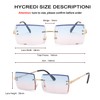 Rectangle Sunglasses for Men/Women Small Rimless Square Shade Eyewear (Blue