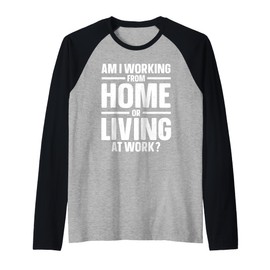 Best Work from Home Art for Men Women Working from Home WFH Raglan Baseball Tee