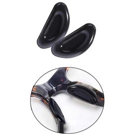 NLQHOPTS Adhesive Eyeglass Nose Pads, 5 Pairs Anti Slip Soft Silicone Air Cushion Nosepads,Anti Slip D Shape Stick on Nose Pads for Glasses,Eyeglasses,Sunglasses (Black)