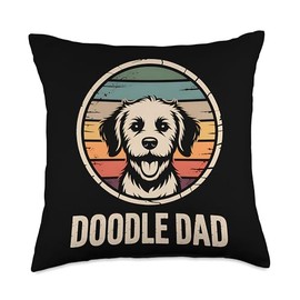 Doodle Dad Funny Dog Dad Gift Men Doodle Owner Throw Pillow