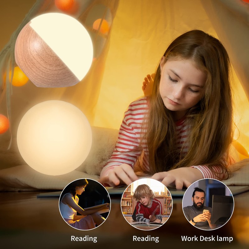 MIAROZ LED Bedside Lamp, Continuously Dimmable Table Lamp RGB Light,