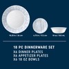 Corelle 18-Piece Dinnerware Set Service for 6, Lightweight Round Plates