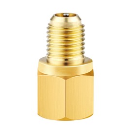 R1234YF Vacuum Pump Adapter, Refrigerant Tank to R12 Fitting Adapter, 1/2’’ Female to 1/4’’ SAE Male Flare Adapter, Fits for R1234yf to R12 Refrigerant System