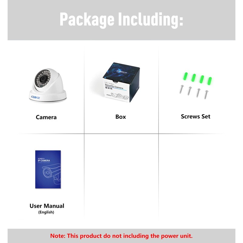 Revotech Indoor Security IP Camera, HD 3MP Dome Security Camera