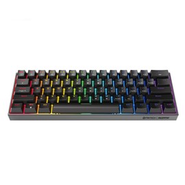 FANTECH MAXFIT61 RGB con cable 60% teclado mecánico, 61 teclas intercambiables en caliente tipo C programable, interruptor azul Outemu, negro