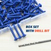 SANJODS 3/16" x 1-1/4" Concrete Screw Anchor, Blue Flat Head