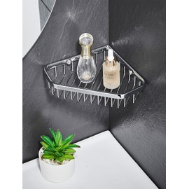 SANLIV Corner Shower Caddy Basket,Shampoo Holder for Shower Wall,Inside Shower Shelf Bathroom Organizer,Solid Brass Material in Polished Chrome