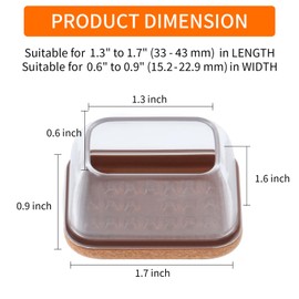 Ezprotekt 8 Pcs Rectangle Clear Silicone Chair Leg Floor Protectors, Rectangle Felt Felt Furniture Pads Caps Covers for Chair Table Desk, Anti- Scratches and No Noise (Fit L :1.3-1.7", W: 0.6-0.9")