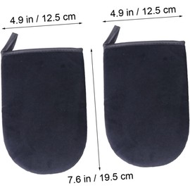 2 piezas Guantes Aplicadores para Autobronceado Mitones Negros para Aplicación Uniforme de Crema Bronceadora Cómodos Pelusas para Piel y Natural