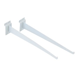 14-inch Shelf Brackets Attach to Slatwall, Holds Light and Medium Weight Shelving for Retail Displays or Home Use (Quantity 10) (10, White)