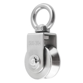 BNYZWOT V Type Swivel Pulleys 304 Stainless Steel Duplex Bearing Super-Silent Detachable 360 Degree Rotation Heavy Duty Traction Wheel 1-Pack