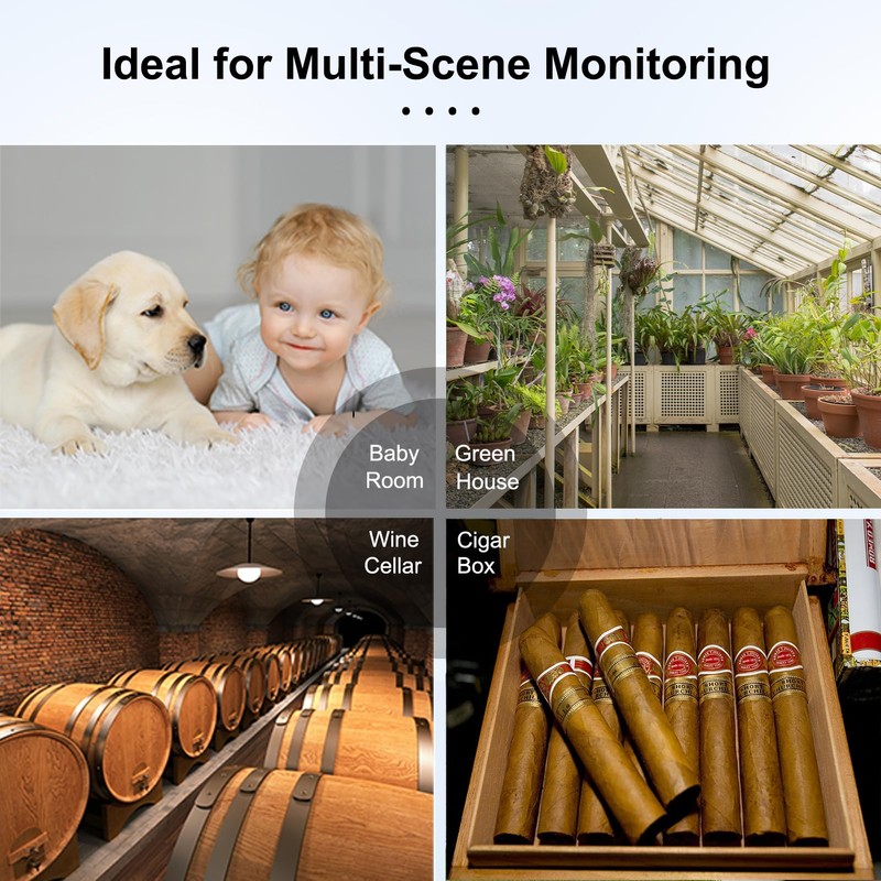 WiFi Thermometer Hygrometer Indoor Mini Thermometer Room Thermometer with App