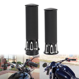 GUDITEM Motorcyle Handle Black CNC 1" 25mm Handlebar Hand Grips for Harley Sportster Touring Dyna Softail Custom Road King Street Glide (A)